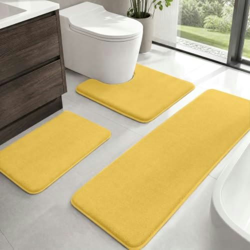 Huxmeyson 3-Piece Bathroom Rug Set: $31.98
