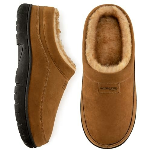 HomeTop Men’s Memory Foam Moccasin Slippers: $19.98