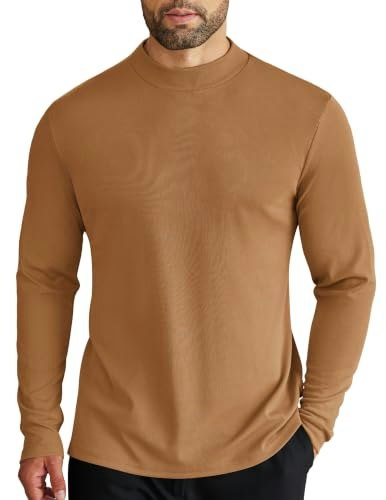 Coofandy Men's Mock Turtleneck Long Sleeve Slim Fit T-Shirt: $14.99 Coofandy Men's Mock Turtleneck Long Sleeve Slim Fit T-Shirt: $14.99
