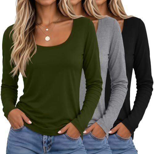 Neer Women's Long Sleeve Scoop Neck Tops 3-Pack: $33.14 Neer Women's Long Sleeve Scoop Neck Tops 3-Pack: $33.14