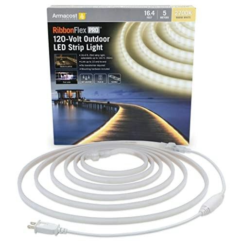 Armacost Lighting RibbonFlex Pro 16.4-foot 120V Warm White LED Strip Light Kit: $55.61 Armacost Lighting RibbonFlex Pro 16.4-foot 120V Warm White LED Strip Light Kit: $55.61