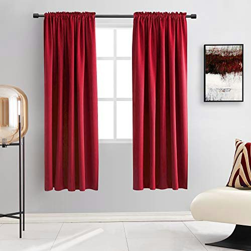 Donren 42" x 63" Red Blackout Curtain Panels 2-Pack: $26.16