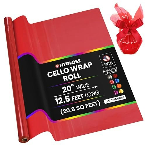 Hygloss 20-inch x 12.5-foot Red Cellophane Wrap: $6.44 Hygloss 20-inch x 12.5-foot Red Cellophane Wrap: $6.44